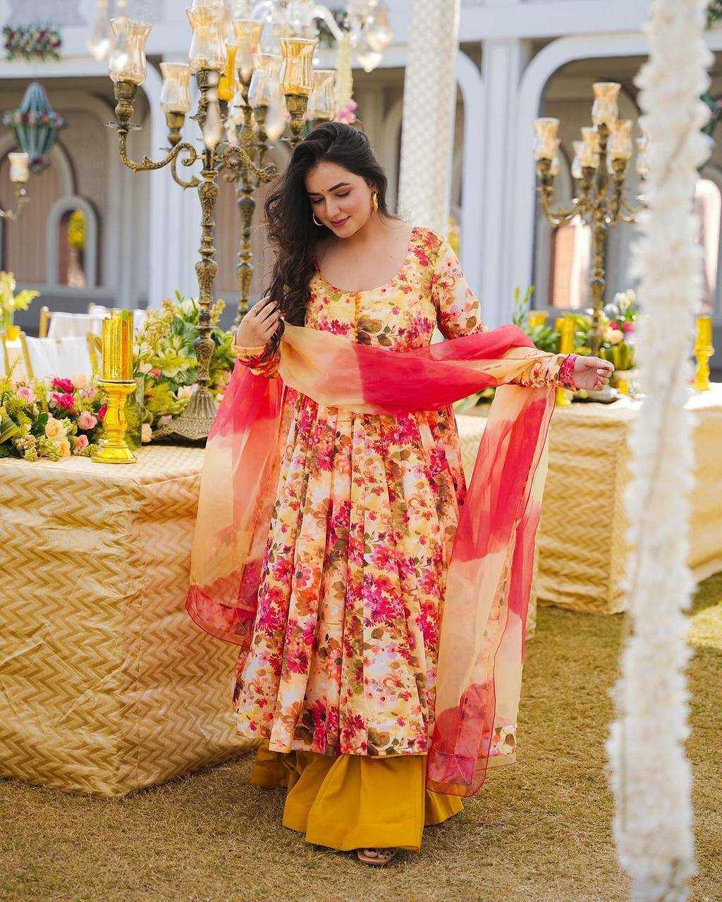 Georgette Kesh149 1222 Gowns  Printed Fancy Anarkali Long Georgette Gowns