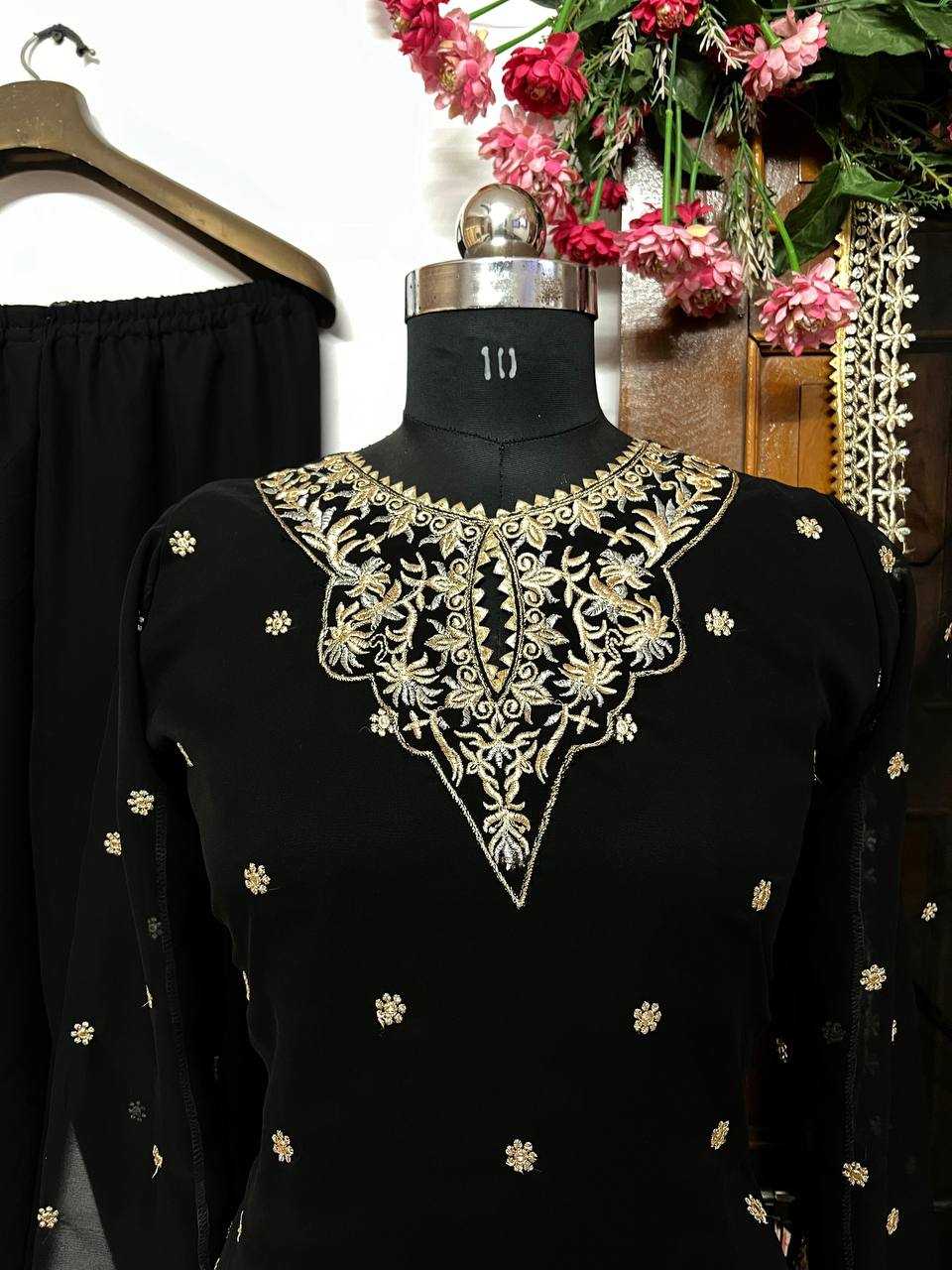 Georgette Kesh149 1225 Suits & Dresses  Ladies Embroidery Georgette Party Wear Suits