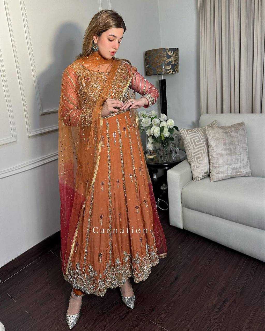 Georgette Kesh149 1238 Gowns  Georgette Embroidered Anarkali Long Gowns