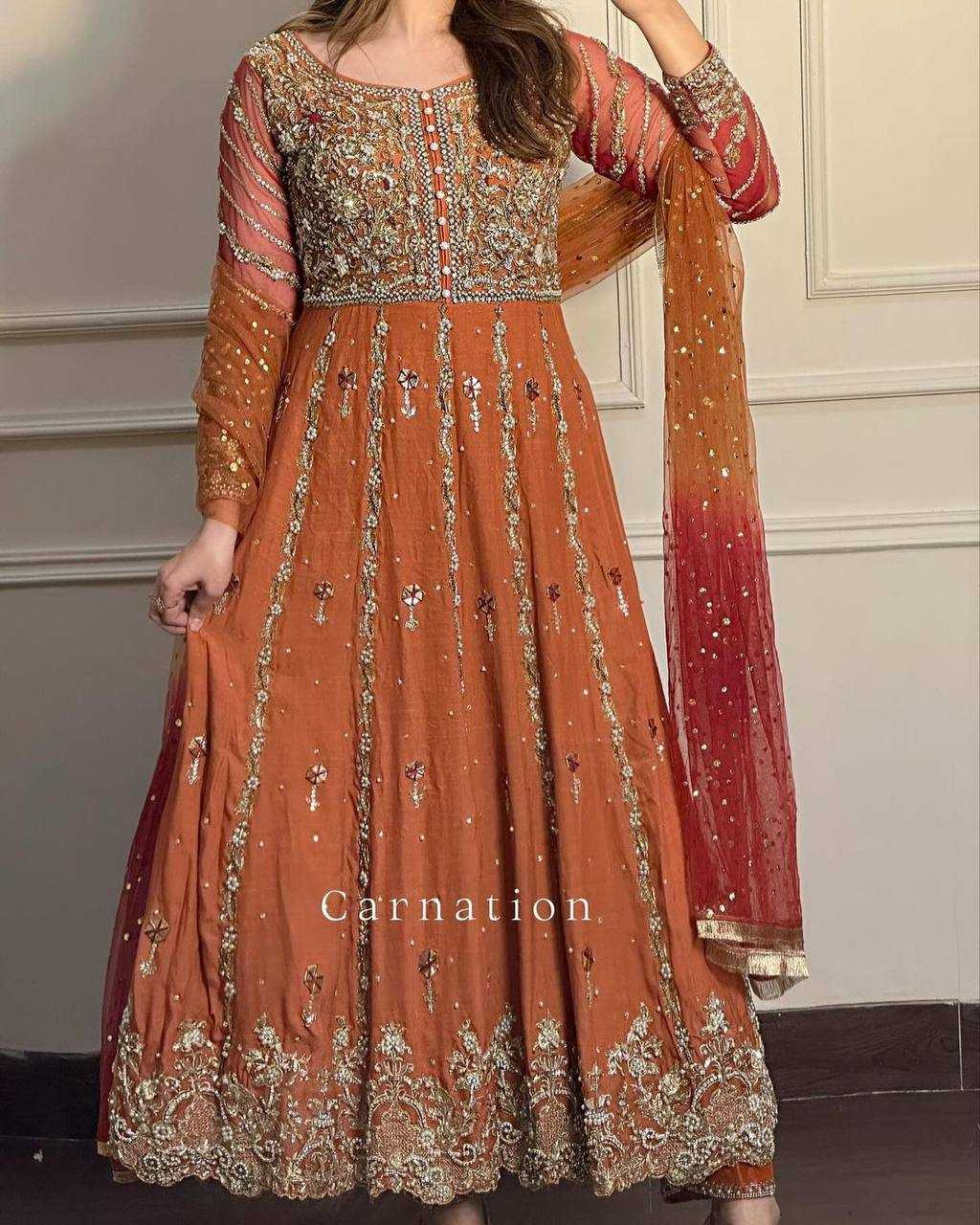 Georgette Kesh149 1238 Gowns  Georgette Embroidered Anarkali Long Gowns