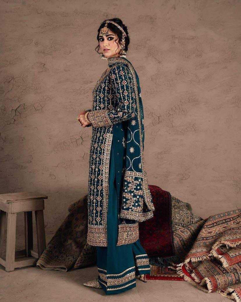 Georgette Kesh149 1287 Suits & Dresses Islamic Clothing  Pakistani Georgette Embroidery Palazzo Suits