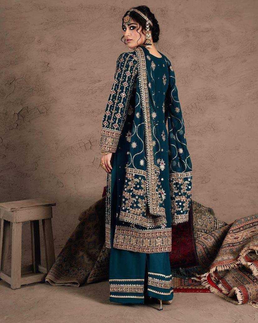 Georgette Kesh149 1287 Suits & Dresses Islamic Clothing  Pakistani Georgette Embroidery Palazzo Suits