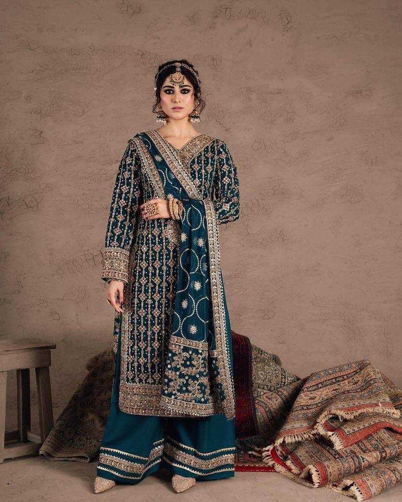 Georgette Kesh149 1287 Suits & Dresses Islamic Clothing  Pakistani Georgette Embroidery Palazzo Suits