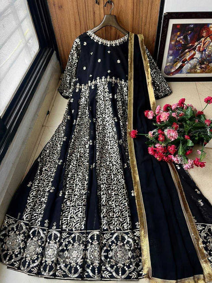 Georgette Kesh149 1291 Gowns  Anarkali Long Embroidery Georgette Gowns