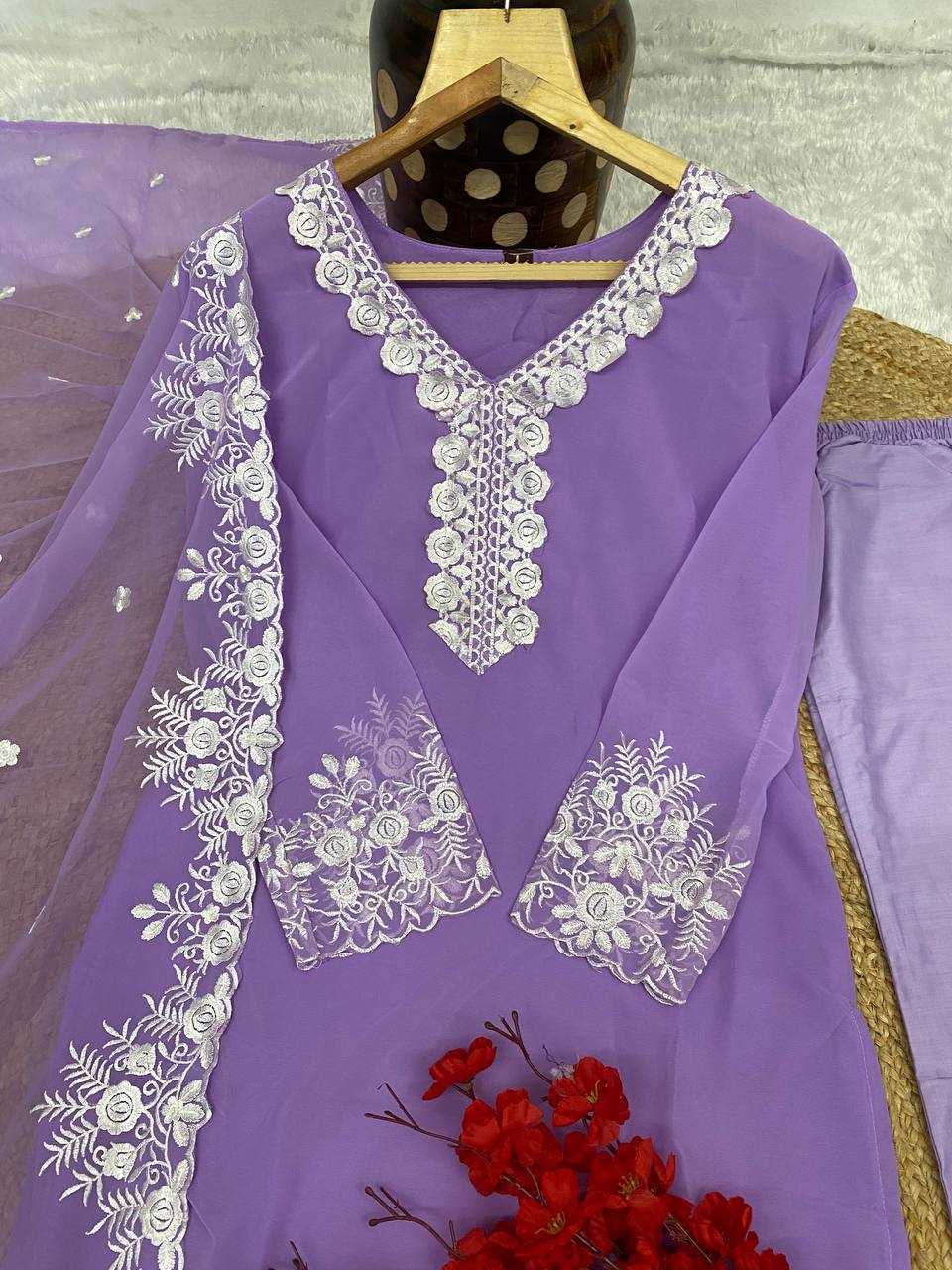 Georgette Kesh164 G32 Suits & Dresses  Embroidery Ladies Salwar Georgette Suits Manufacture