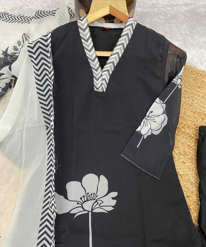 Georgette Kesh164 G75 Suits & Dresses  Georgette Printed Long Kurti Black Salwar Suits Manufacture