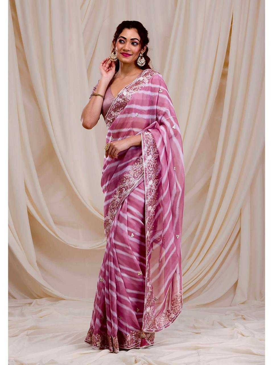 Georgette Kesh169 1280  Printed Georgette Work Embroidered Sarees