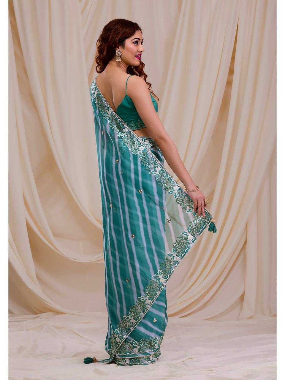 Georgette Kesh169 1280  Printed Georgette Work Embroidered Sarees