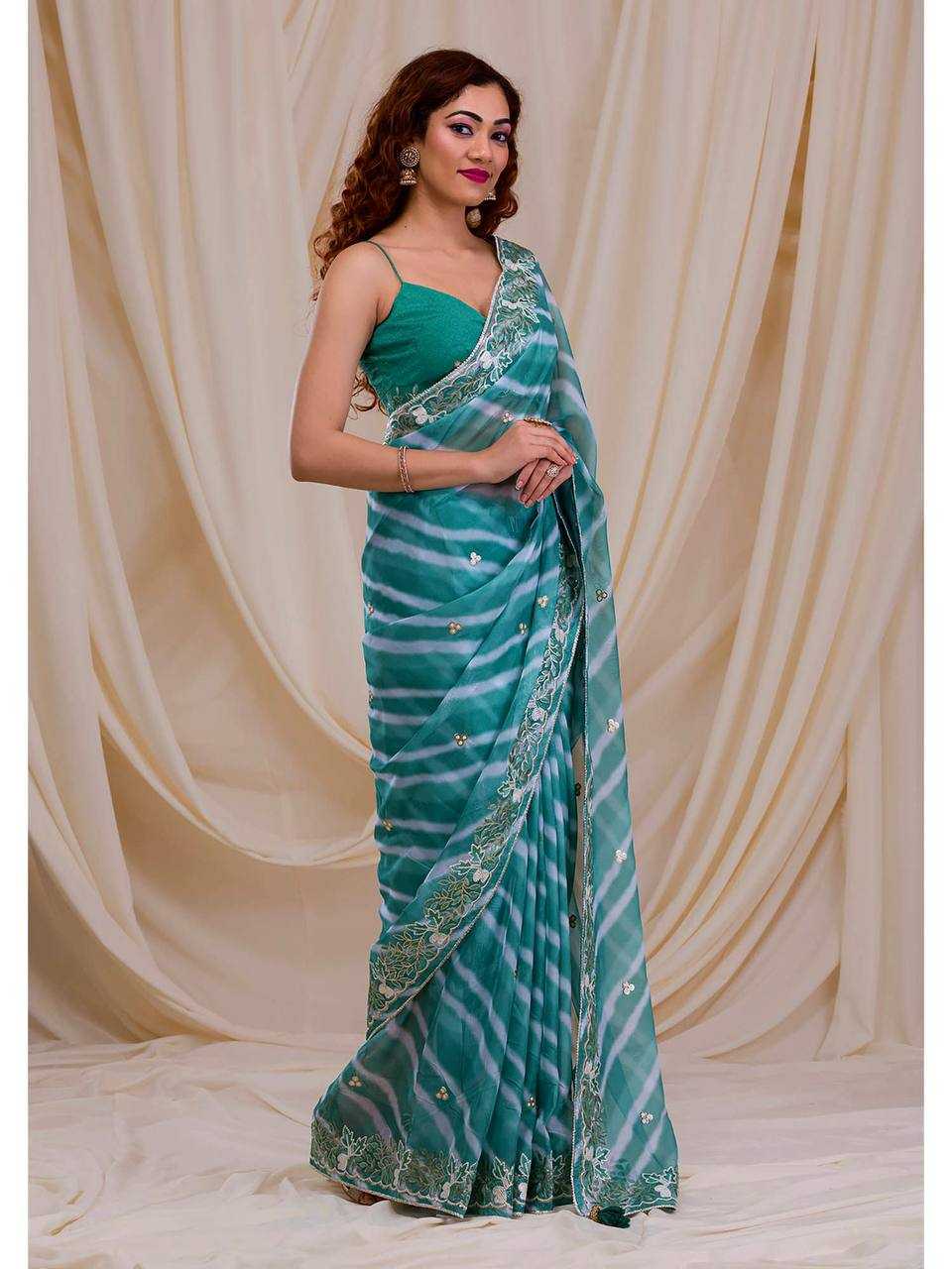 Georgette Kesh169 1280  Printed Georgette Work Embroidered Sarees