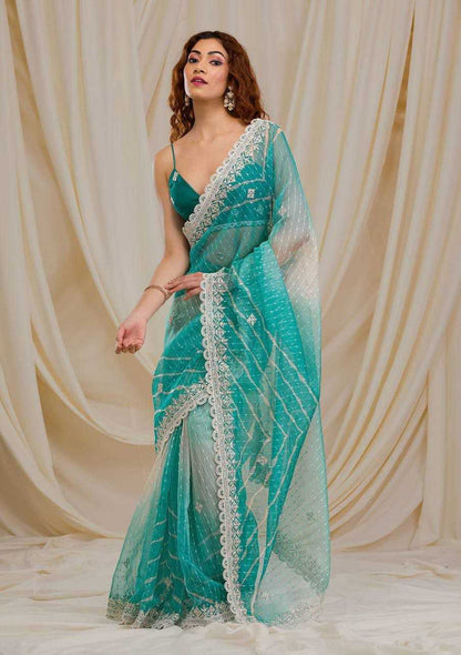 Georgette Kesh188 9126 Sarees  Fancy Georgette Half And Half Embroidered Cutwork Sarees