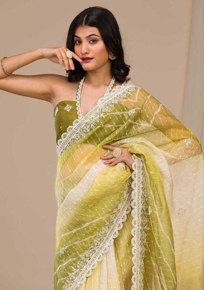 Georgette Kesh188 9126 Sarees  Fancy Georgette Half And Half Embroidered Cutwork Sarees