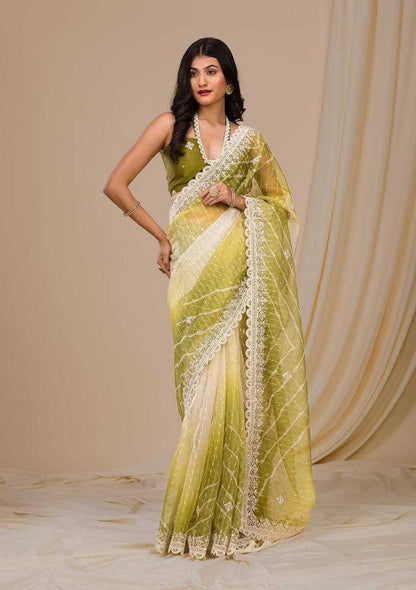 Georgette Kesh188 9126 Sarees  Fancy Georgette Half And Half Embroidered Cutwork Sarees