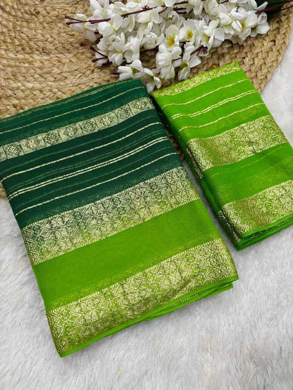 Georgette Kesh202 Aks07 Sarees  Georgette Ladies Viscose Zari Sarees