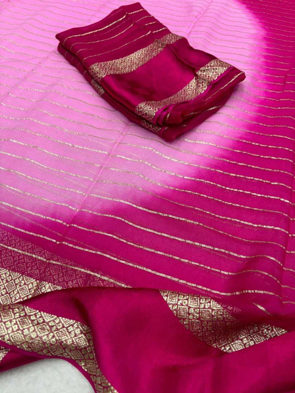 Georgette Kesh202 Aks08 Sarees  Georgette Ladies Viscose Zari Sarees