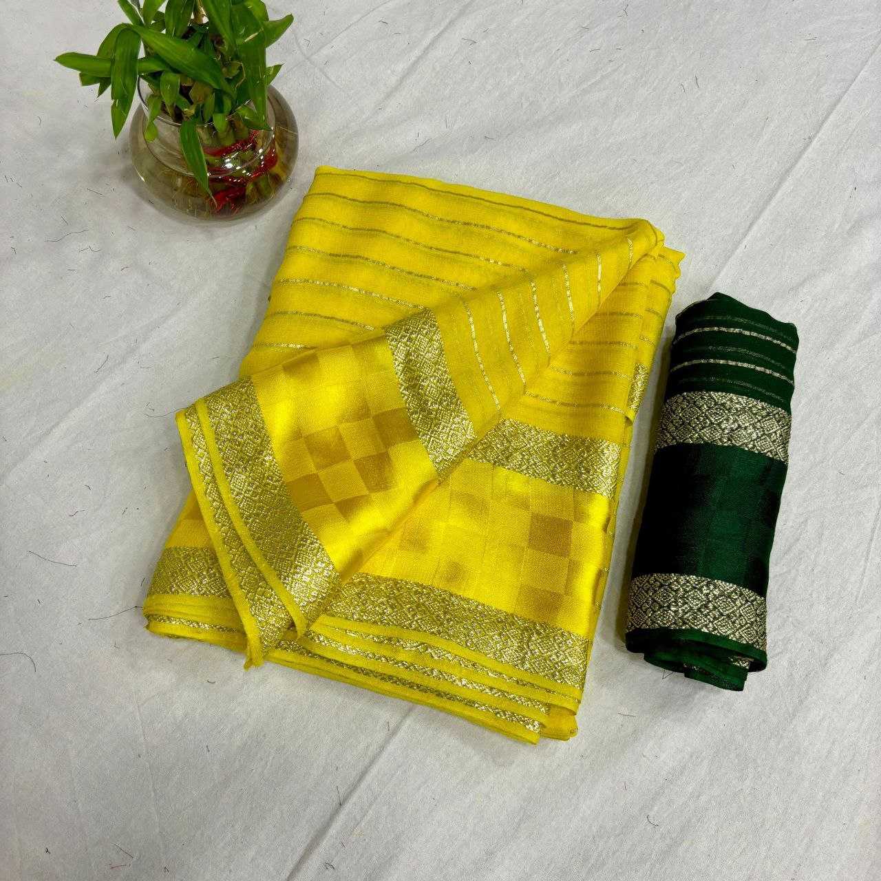 Georgette Kesh202 Aks14 Sarees  Georgette Ladies Viscose Zari Sarees