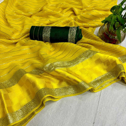 Georgette Kesh202 Aks14 Sarees  Georgette Ladies Viscose Zari Sarees