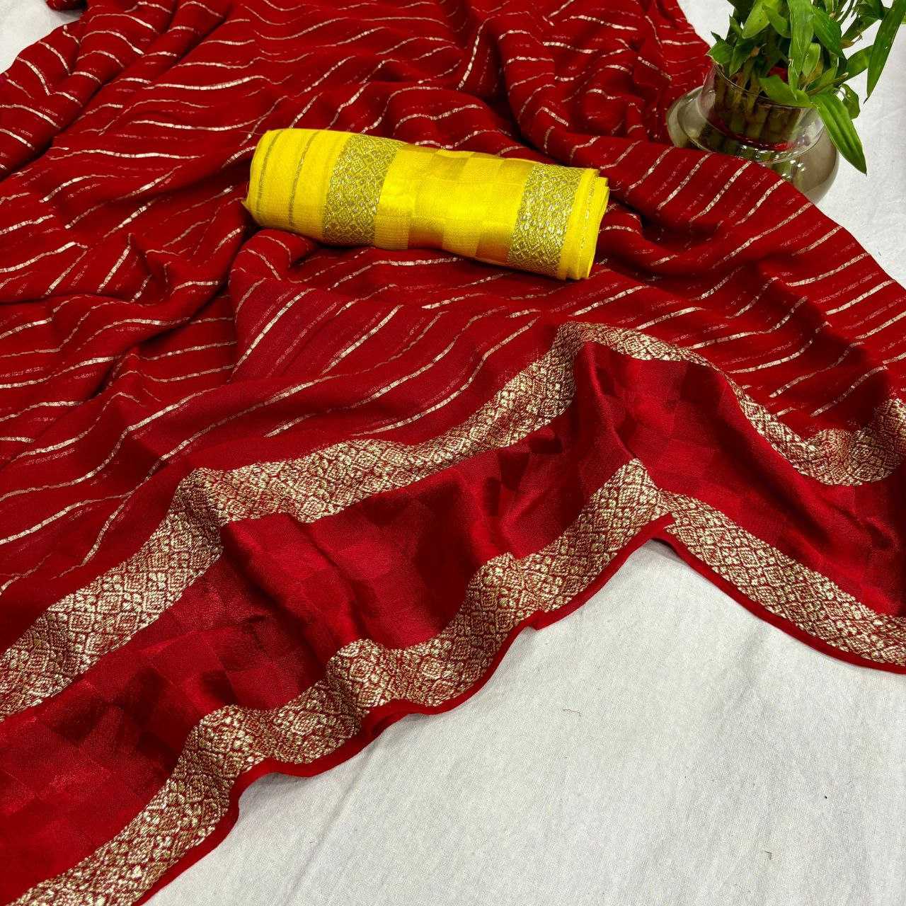 Georgette Kesh202 Aks14 Sarees  Georgette Ladies Viscose Zari Sarees