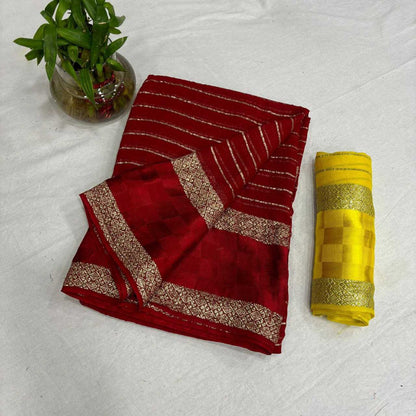 Georgette Kesh202 Aks14 Sarees  Georgette Ladies Viscose Zari Sarees