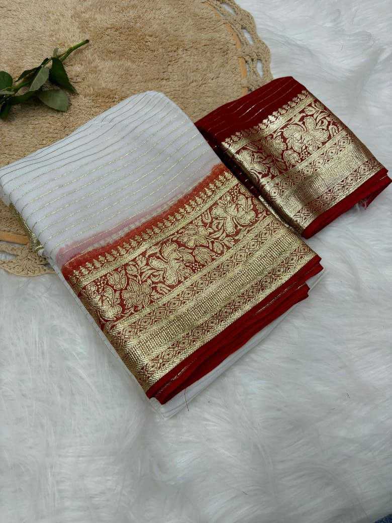 Georgette Kesh202 Aks26 Sarees  Georgette Ladies Viscose Durga Pooja Sareees