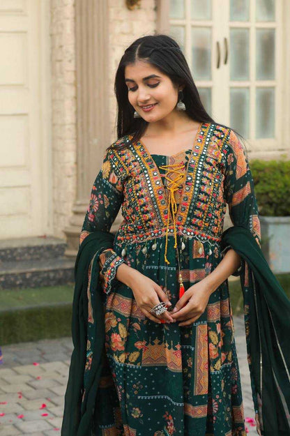 Georgette Kesh211 Ldy25 Suits & Dresses  Printed Embroidery Georgette Anarkali Wedding Long Kurtis Diwali Collections Suits