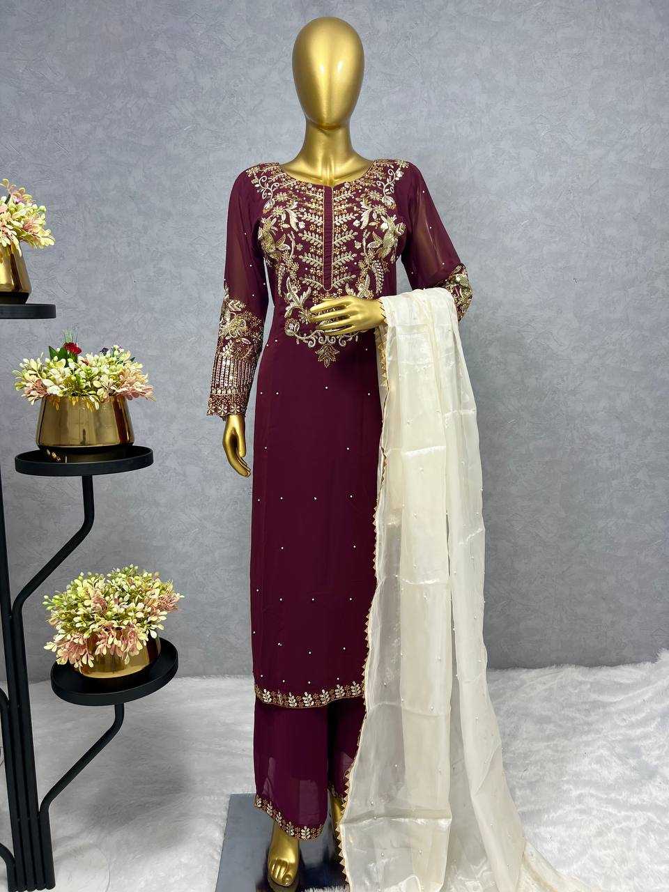 Georgette Kesh228 522 Suits & Dresses Islamic Clothing  Pakistani Ladies Silk Long Kurtis Suits