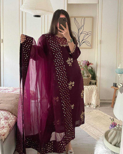 Georgette Kesh228 527 Suits & Dresses Islamic Clothing  Pakistani Ladies Silk Long Kurtis Suits