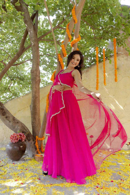 Georgette Kesh232 904 Lehengas  Fancy Georgette Pink Lehengas