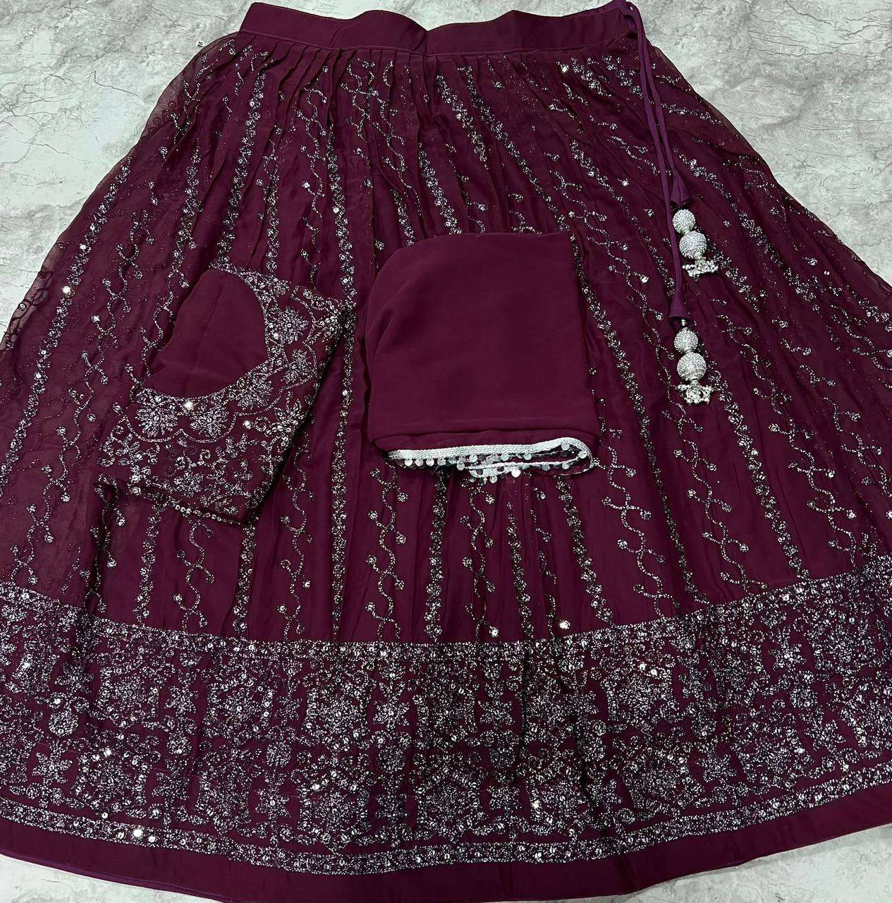 Georgette Ksb 2  Lehengas