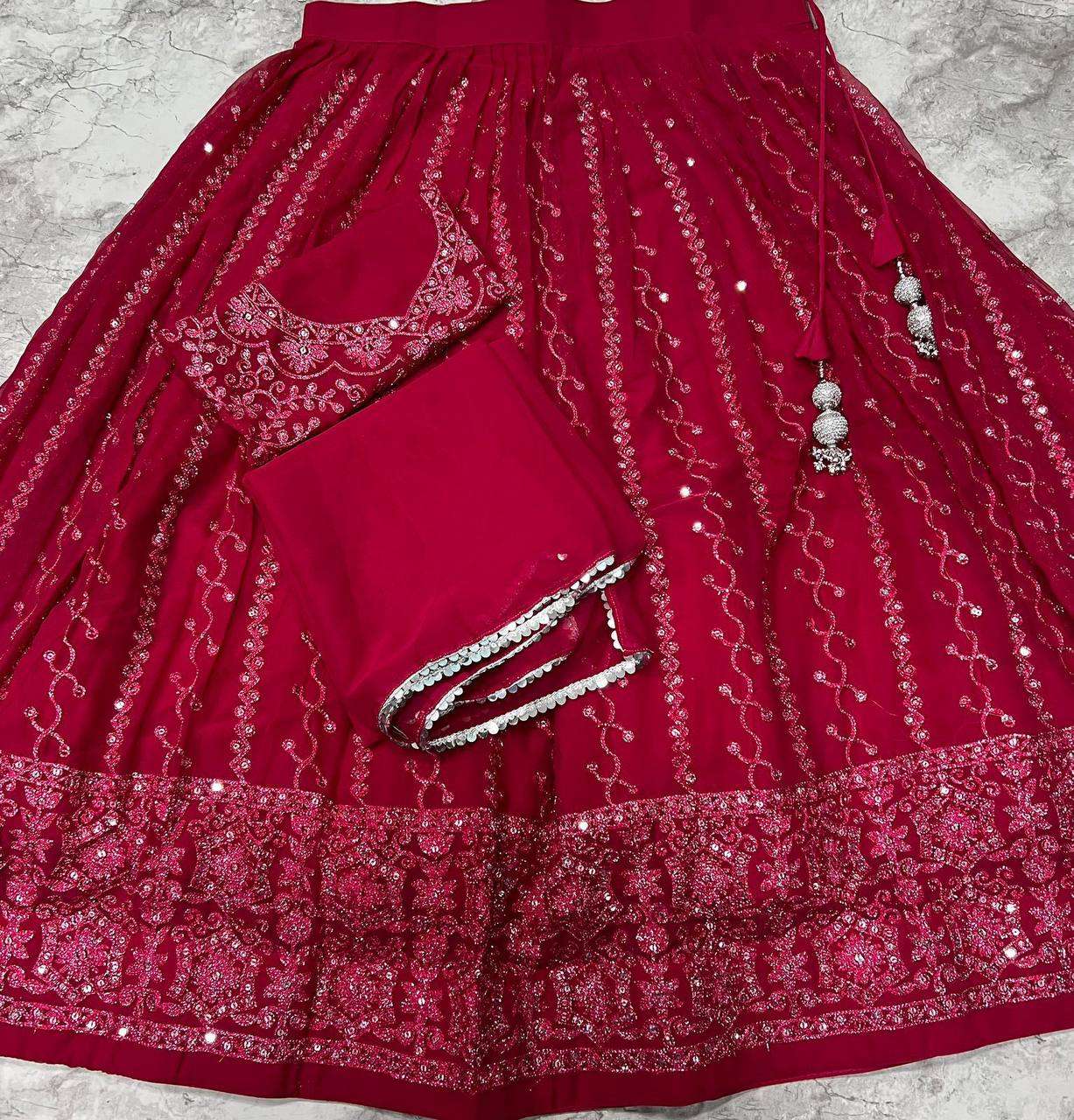 Georgette Ksb 2  Lehengas