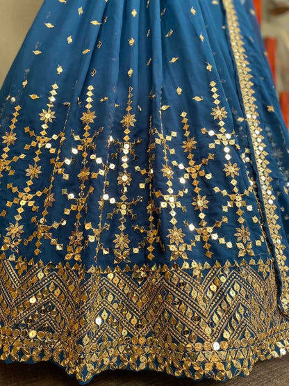 Georgette Lehengas  Fancy Traditional Wedding Embroidered Lehengas