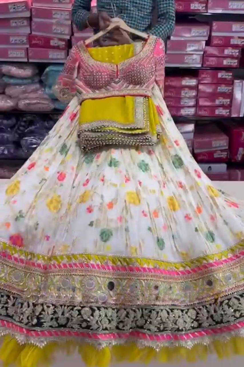 Georgette Rin108 1527 Lehengas  Designer Traditional Printed Lehengas