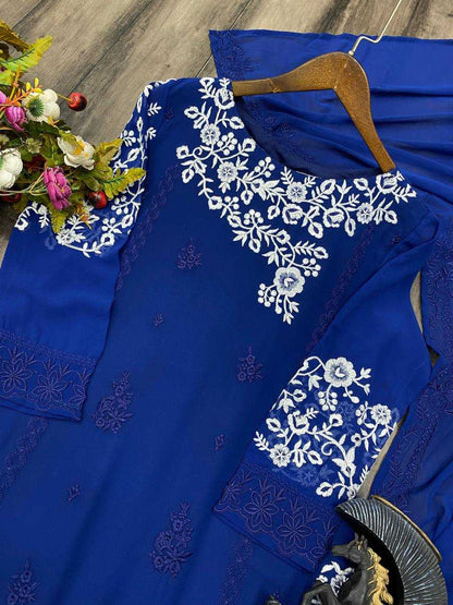 Georgette Rin110 198 Suits & Dresses  Embroidery Georgette Ladies Suits