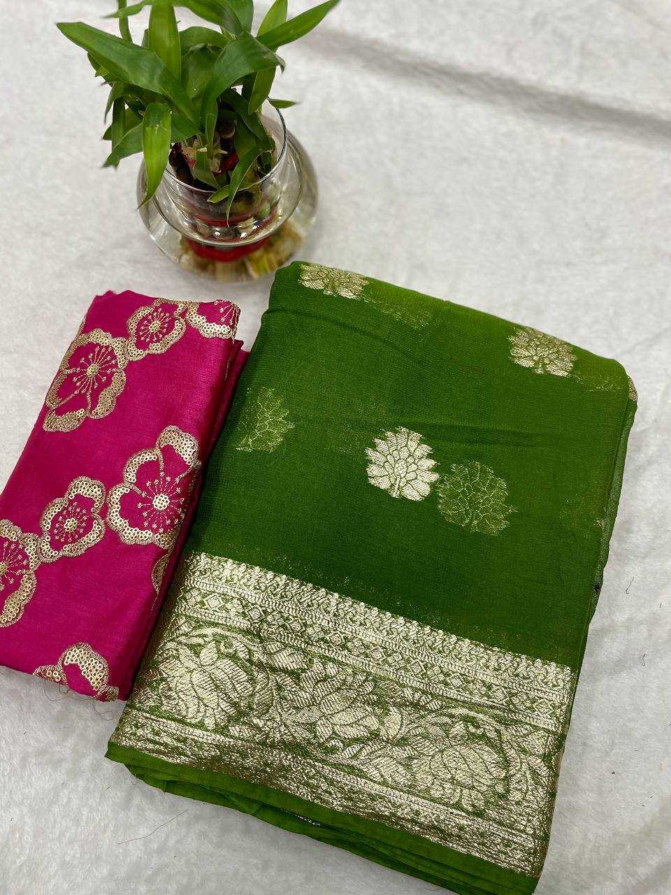 Georgette Rie 10 Sarees  Georgette Indian Sequence Sarees