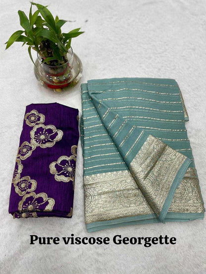 Georgette Rie 11 Sarees  Georgette Ladies Indian Sarees