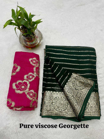 Georgette Rie 11 Sarees  Georgette Ladies Indian Sarees