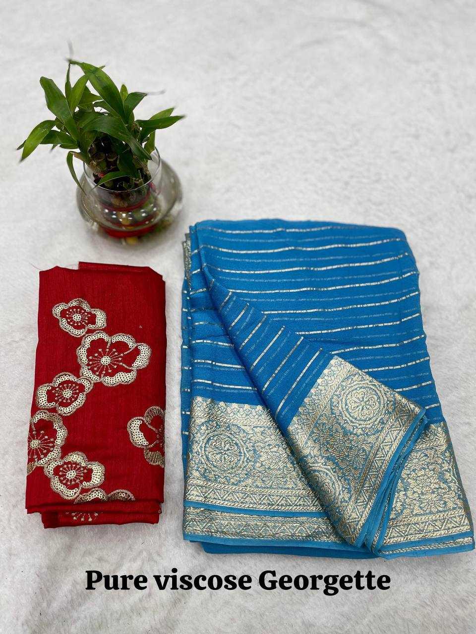 Georgette Rie 11 Sarees  Georgette Ladies Indian Sarees