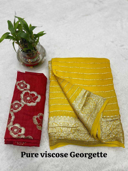 Georgette Rie 11 Sarees  Georgette Ladies Indian Sarees