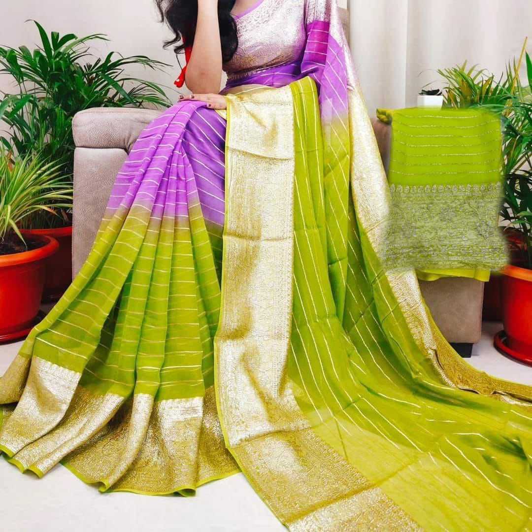 Georgette Rin104 Ape107 Sarees  Georgette Viscose Ladies Sarees With Blouse