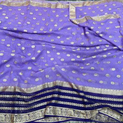 Georgette  Rin104 Ape90 Sarees  Georgette Ladies Viscose Sarees With Blouse Purple Sarees