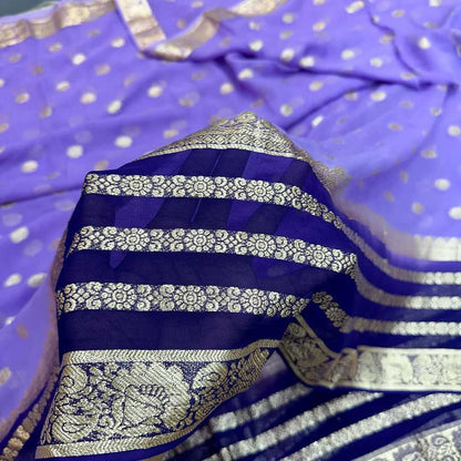 Georgette  Rin104 Ape90 Sarees  Georgette Ladies Viscose Sarees With Blouse Purple Sarees