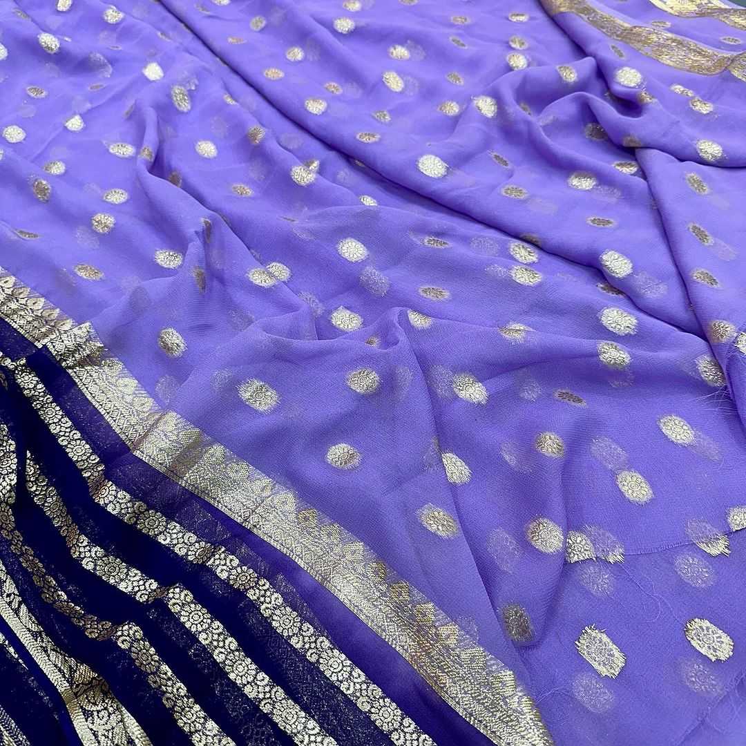 Georgette  Rin104 Ape90 Sarees  Georgette Ladies Viscose Sarees With Blouse Purple Sarees