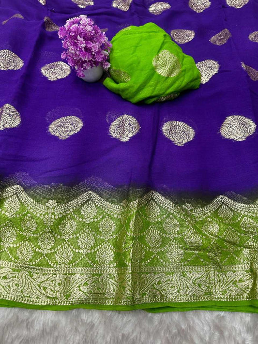 Georgette Rin104 Are133 Sarees  Georgette Viscose Zari Border Sarees