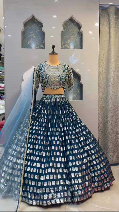 Georgette Rin108 1566 Lehenga  Wedding ,Embroidery,Designer Lehenga