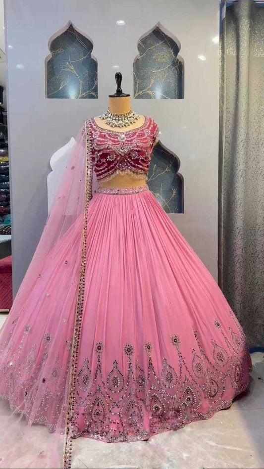 Georgette Rin108 1586 Lehenga  Designer, Fancy,Bridal Lehenga