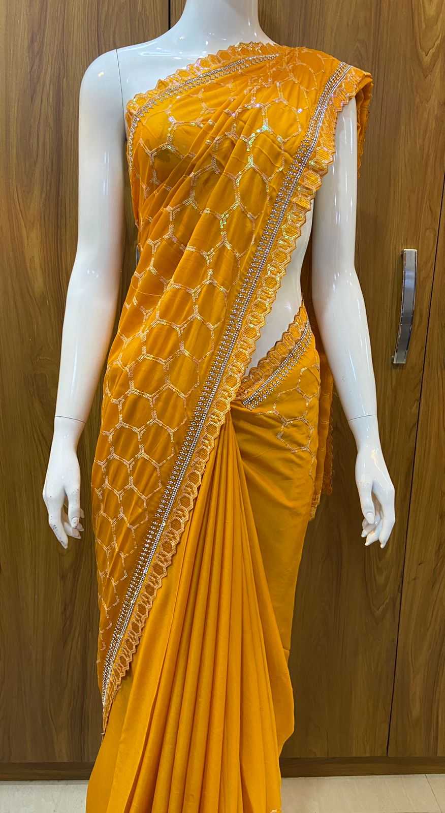 Georgette Rin109 Rbc40 Sarees  Georgette Sequence Cutwork Sarees