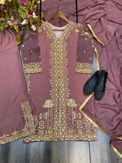 Georgette Rin110 277 Suits & Dresses  Pakistani Embroidery Palazzo Georgette Ladies Silk Suits