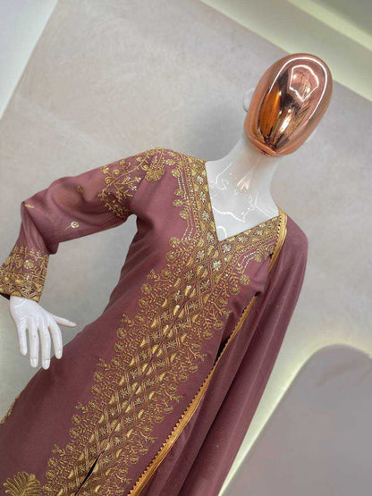 Georgette Rin110 277 Suits & Dresses  Pakistani Embroidery Palazzo Georgette Ladies Silk Suits