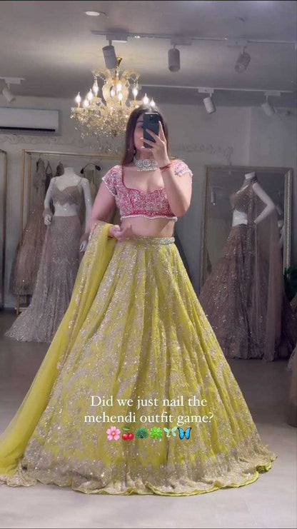 Georgette Rin121 987 Lehengas  Traditional Fancy Embroidered Lehengas