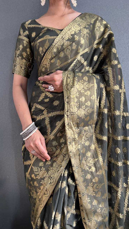 Georgette Rin121 999 Sarees  Printed Georgette Hand Work Viscose Green Sarees