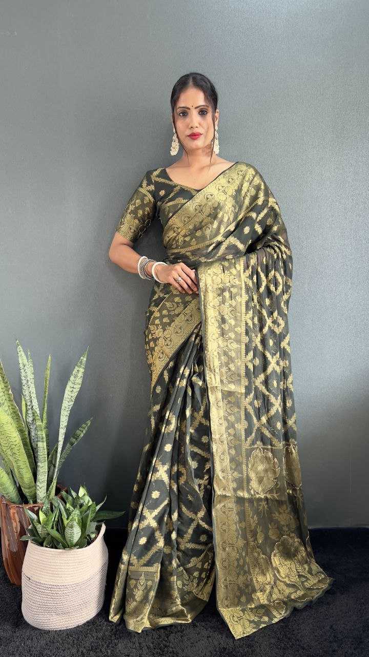 Georgette Rin121 999 Sarees  Printed Georgette Hand Work Viscose Green Sarees